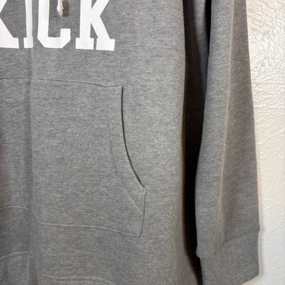 NWT Motherhood Maternity Women LS Hooded Sweatshirt Size M "Love At First Kick" - Picture 5 of 12